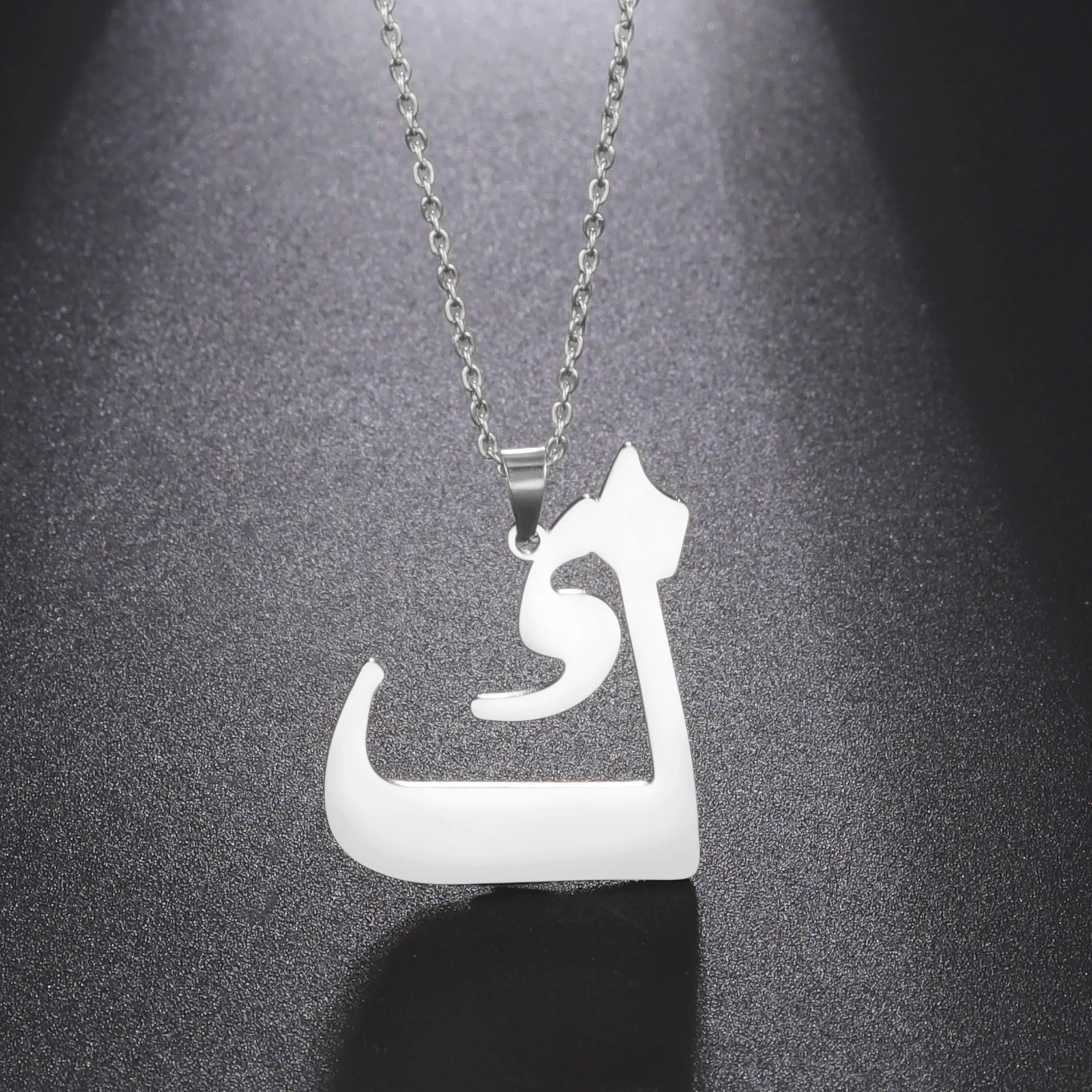 Cazador Goldfarbe 28 arabische Buchstaben-Halskette für Frauen, Edelstahl, arabischer Alphabet-Anhänger, Halsketten, Schmuck, 2026-Trend – Detail 16