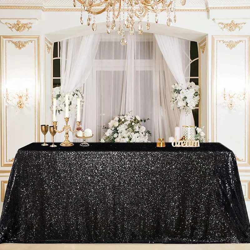 

Sequin Table Cloth Rose Gold Silver Rectangular Glitter Tablecloth Wedding Party Hotel Banquet Home Dining Table Decoration