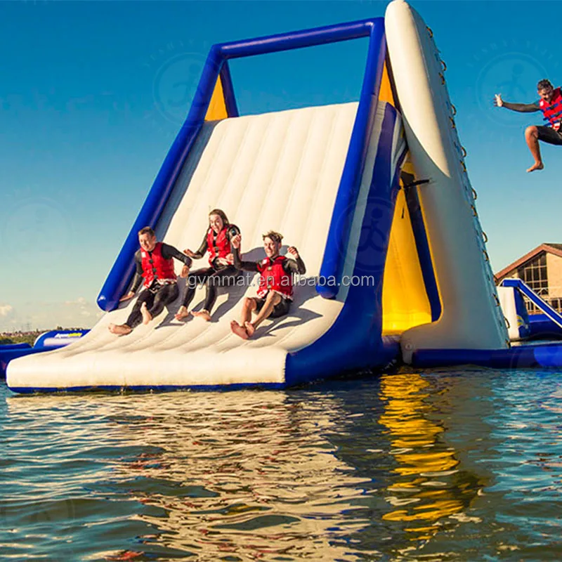 High Quality Air Tight Inflatable Floating Water Triangle Slide for Camping Beach Activity Lake Water Games