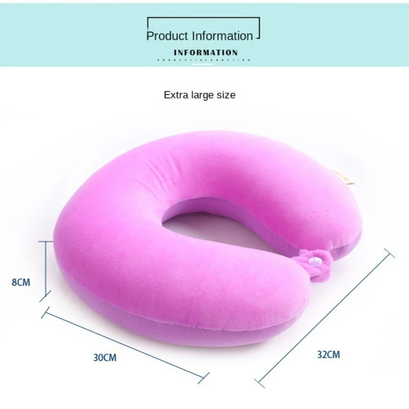 Micro Bead Travel Pillow Memory Foam U Shaped Neck Pillow Cushion for Plane  purple 