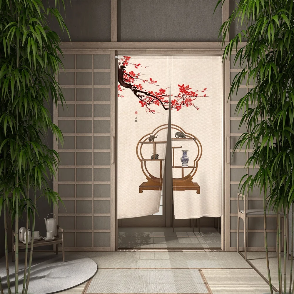 Chinese Style Scenery Door Curtain Landscape Ink Art Painting Curtain Living Room Japanese Doorway Entrance Hanging Half-Curtain 2