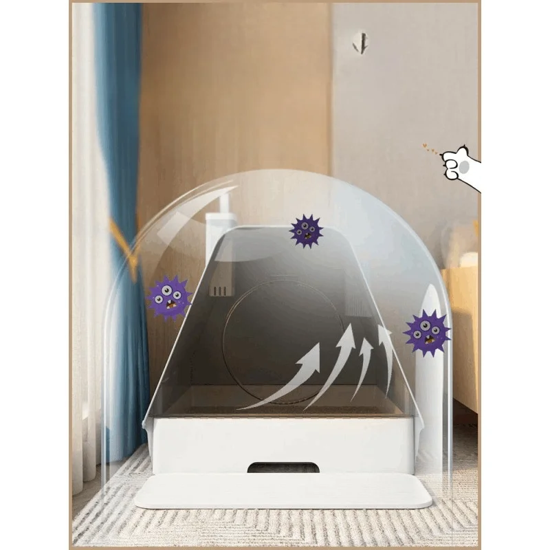   반려동물 변기 고양이 sanboxes 대형 탈취 냄새 나는 고양이 변기, 외부 튀김 방지 서랍 유형, 안티 플래시 벨트 모래 제품 