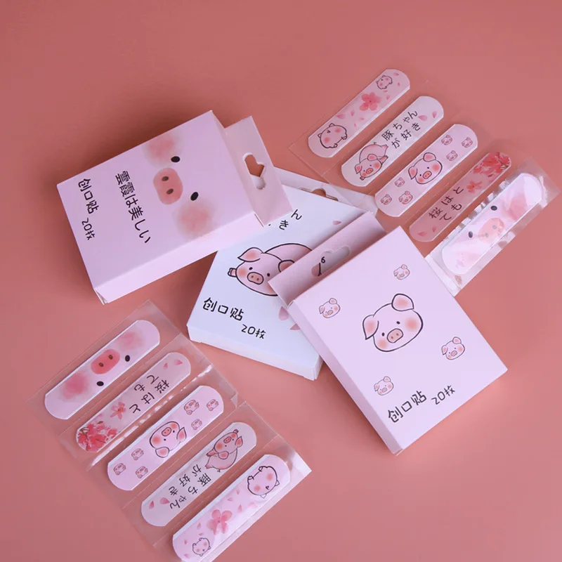 

20Pcs/box Pink Waterproof Bandages First Aid Hemostasis Band Aid Stickers Cute Cartoon Funny Anime Plaster Wound Emergency