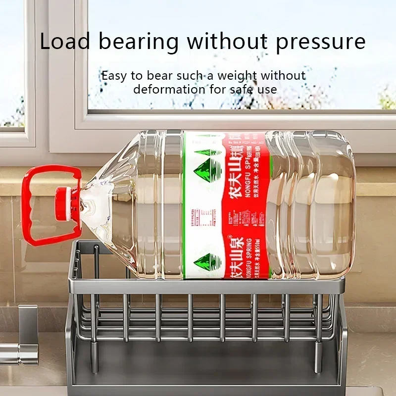 Plastics Kitchen Sponge Rack Drain Water Place Dish Soap Organize Rags Multi Functional Large Capacity Countertop Store Items