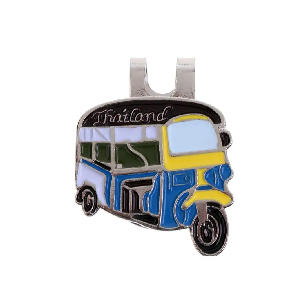 Pedicab Pattern Hat Clip Golf Ball Marker Suit for Golf Visor