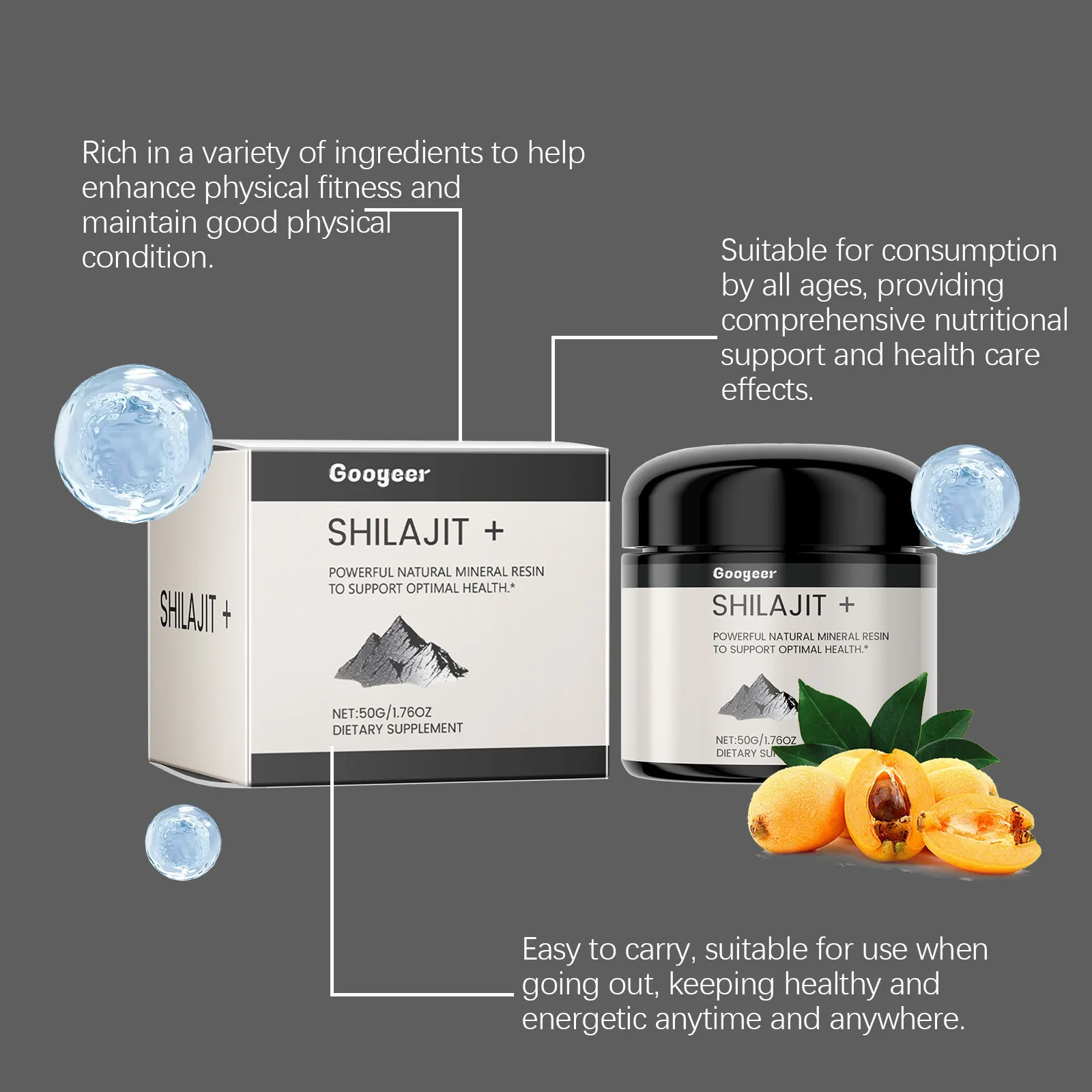 1/2/3Bottle Pure Shilajit Resin Mineral Supplements Himalaya Original with 85+ Trace Minerals Fulvic Acid Body Health