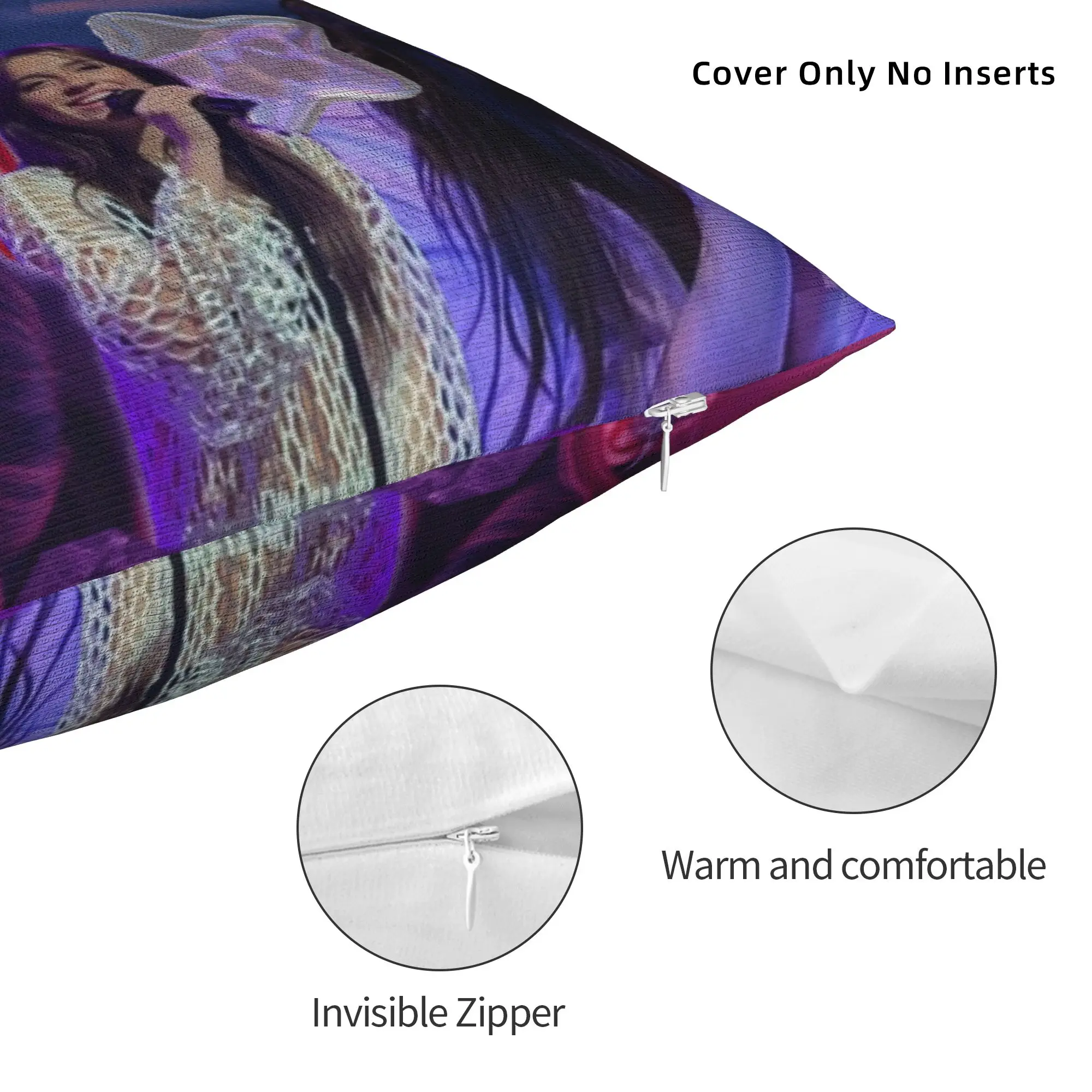 Decorative Pillowcase Featuring Pop Singer Tate McRae - Square Style Multi-Size