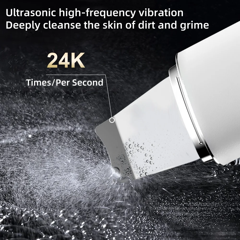 Ultrasonic Skin Scrubber Peeling Blackhead Remover Deep Face Cleaning Vibration Ion Acne Pore Cleaner Facial Shovel Scrubber