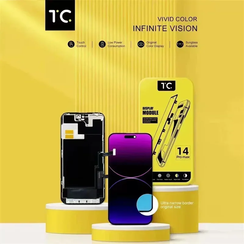 Écran TC pour iPhone 12 13 14 Pro Max X 15 Plus 15 Pro 15Promax LCD haute luminosité écran FHD résout un écran Pop-up Non authentique – Image 6