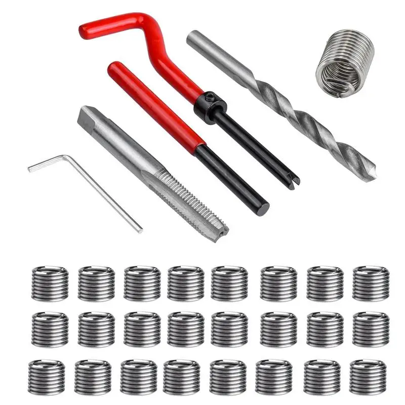 

Thread Chaser Metric 30pcs Rethreading Tool Kit Set Cleaner M8x1.25mm Thread Chaser For Auto Cleaning Worn Threads Engine Repair