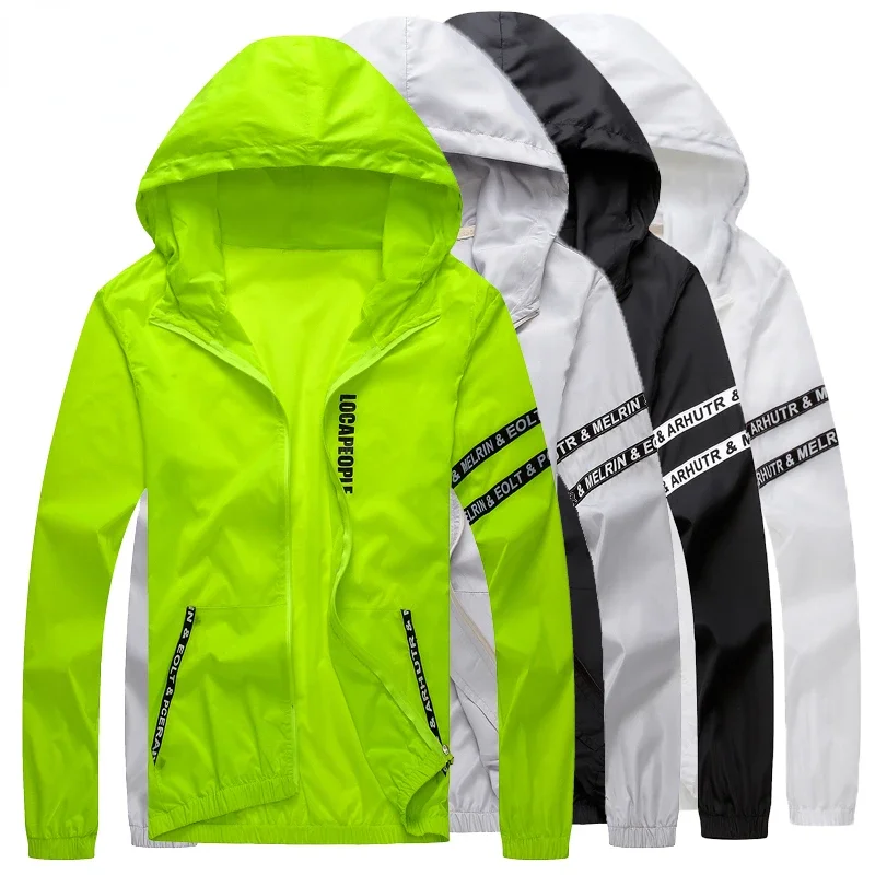 Men`s windbreaker summer Sun protection jacket outwear sports Cycling Thin  hooded coats men jaqueta masculina Brand clothing