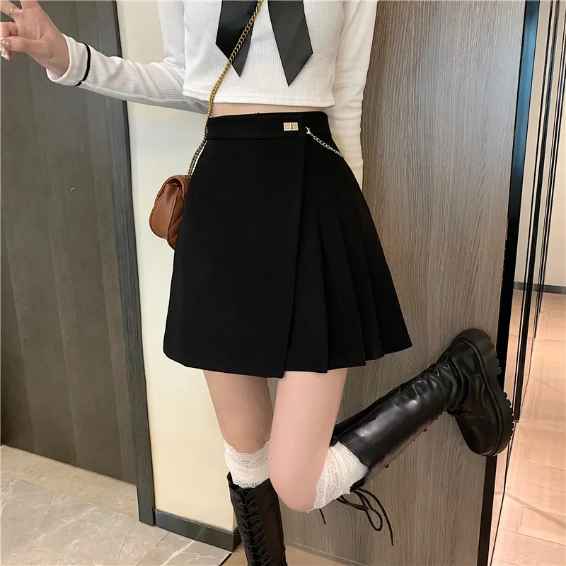 High Waist Mini Skirts Women New 2022 Korean Style Streetwear All-match Solid Color Ladies A-line Short Pleated Skirt purple skirt