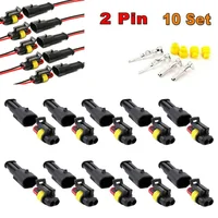 10ชุด12V 2PIN ปลั๊กขั้วต่อสายไฟกันน้ำปิดผนึกสำหรับรถยนต์ไฟฟ้า 1