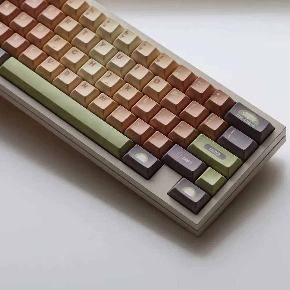 Matcha Cake Tema Keycaps Keycaps Dye Sublimation Perfil Kca Retro Lightproof Interruptor mx Conjunto - Imagem 5