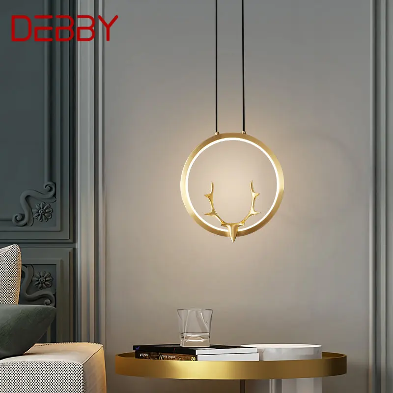 

DEBBY Contemporary Copper Pendant Lighting LED 3 Colors Brass Gold Hanging Lamp Luxurious Creative Decor for Home Bedroom