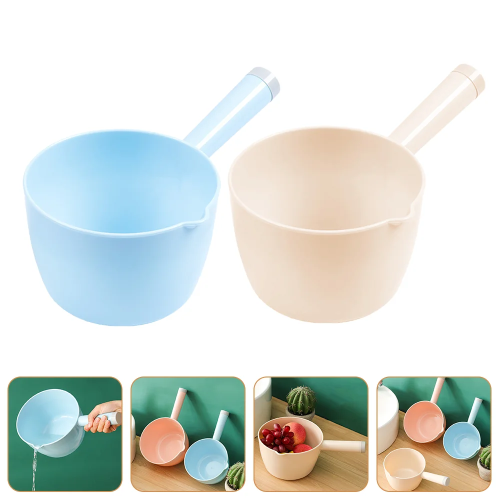 2pcs Simple Water Ladles Water Scoop Plastic Water Scoop Durable Water
