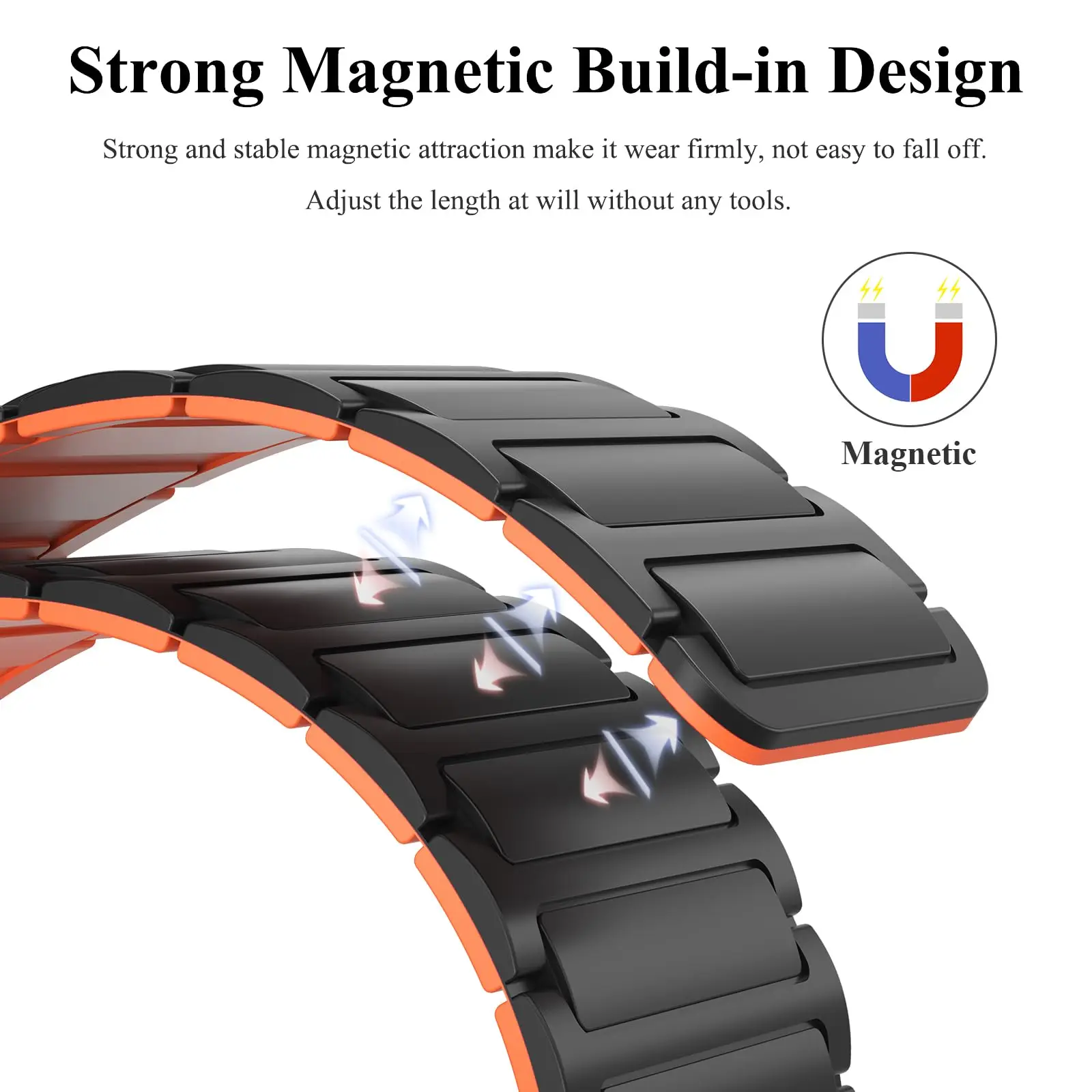 Seamless Silicone Magnetic Replacement Wristband