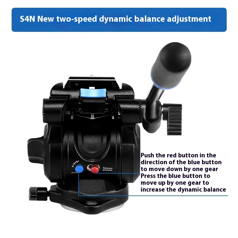 Benro S2 S4 S6 S7 S8 Pro Video Heads Aluminum Hydraulic Head For Video Tripod QR4 Quick Release Professional PTZ