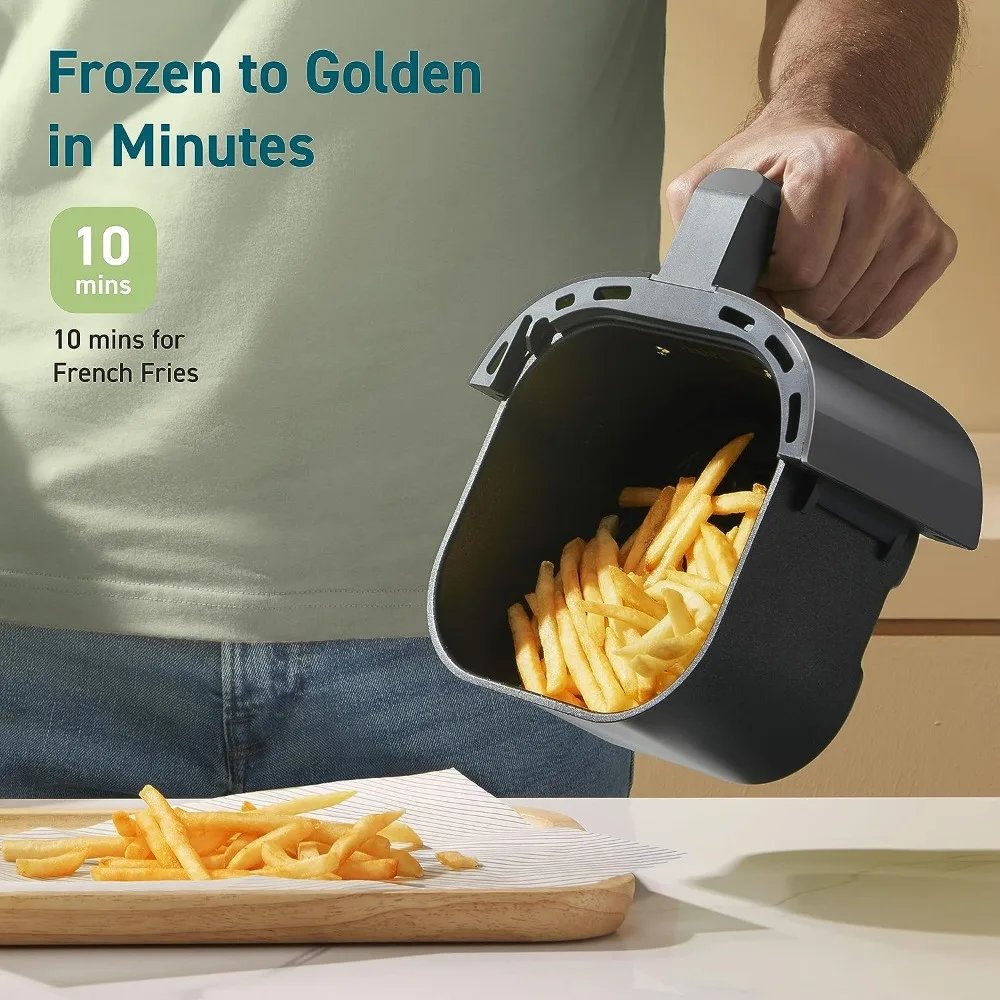 Mini Air Fryer 2.1 Qt, 4-in-1 Small Airfryer, Roast, Reheat, Low-noise, Nonstick and Dishwasher Safe Basket, 30 In-App Recipes 3
