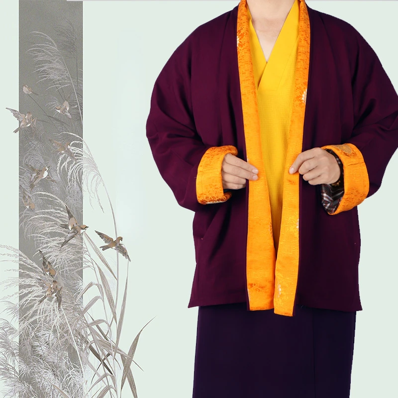 Tibetan Buddhism Costume Monk Clothes Lamaism Costume Guru Clothes Monk Clothing Gold Card Lined Double Layer Long Sleeve
