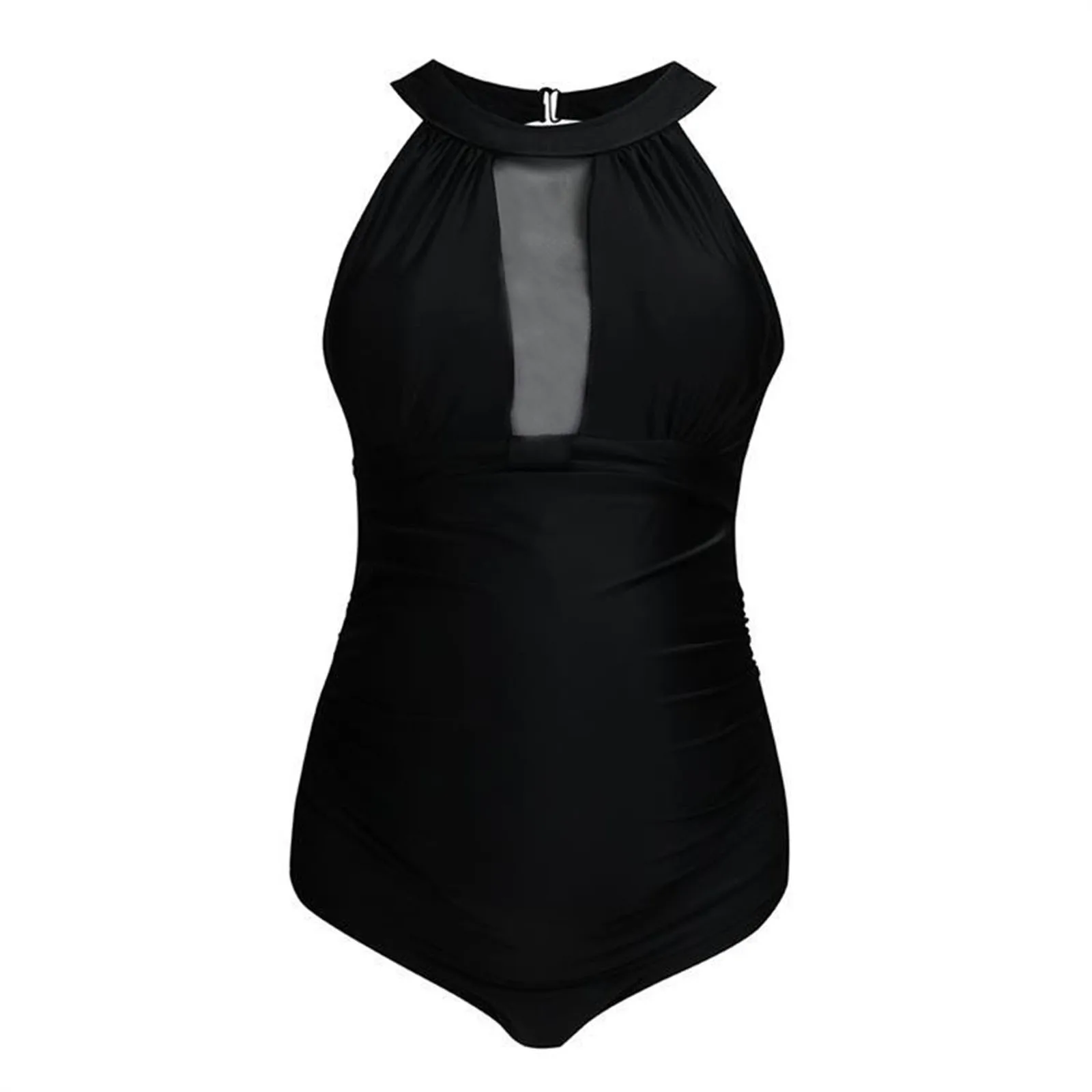 Womens Maternity Swimsuit Summer Bathing Beach Suits Solid Halter Bikini Swimwear Maternity Button Swimsuit Bikini