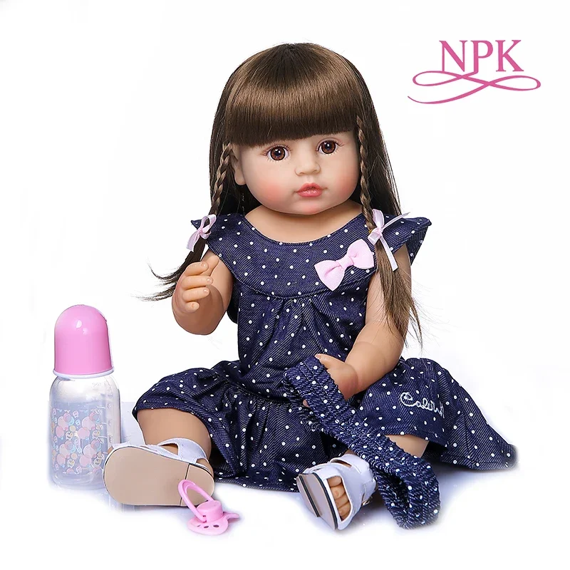 55CM original NPK reborn baby toddler gir very soft full body silicone doll bath toy велобандана buff original buff besukao jr см 50cm 55cm 81924