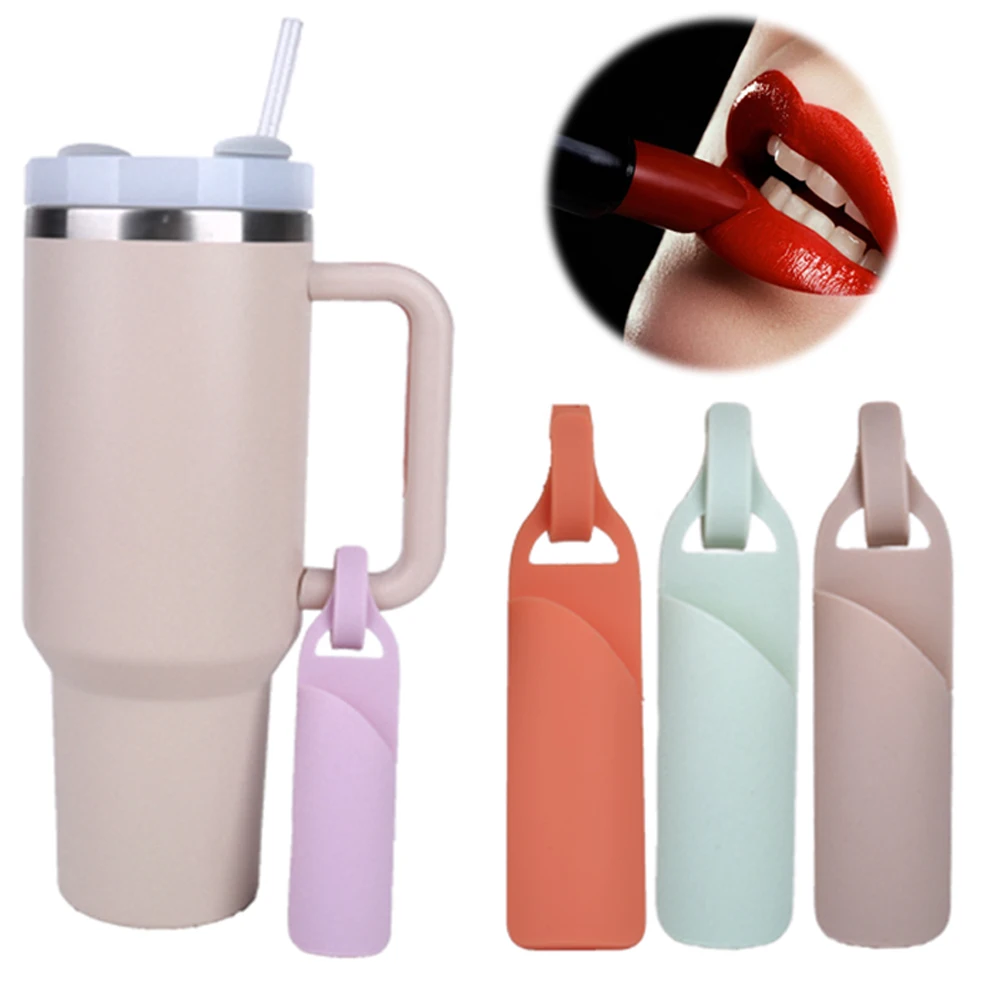 Lipstick Storage Bag Silicone Mini Lipstick Cosmetic Bag Portable Lipgloss for Stanley Cup Accessories