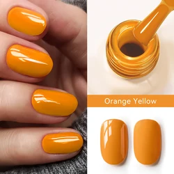 MAYCHAO Cherry Red Glossy Gel Nail Polish - 12ml Semi - Permanent Soak Off UV LED Frosted Finish (Orange Yellow)