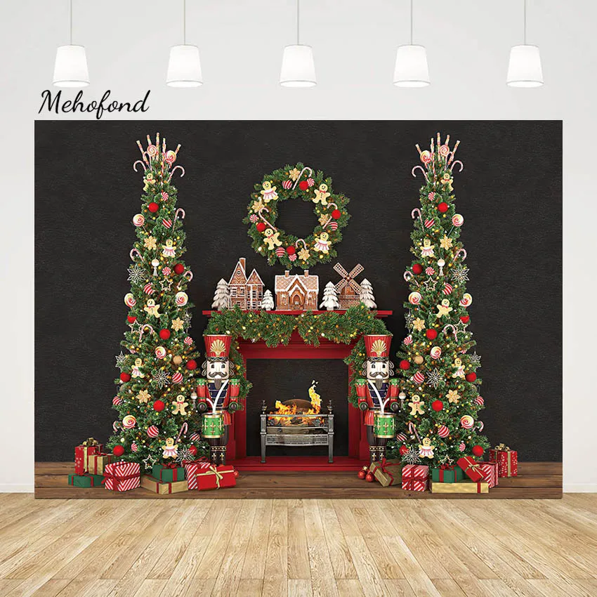 

Рождественский фон Mehofond для фотосъемки Рождественский венок на елку для детей портрет на день рождения камин Solider фон для фотостудии реквизит