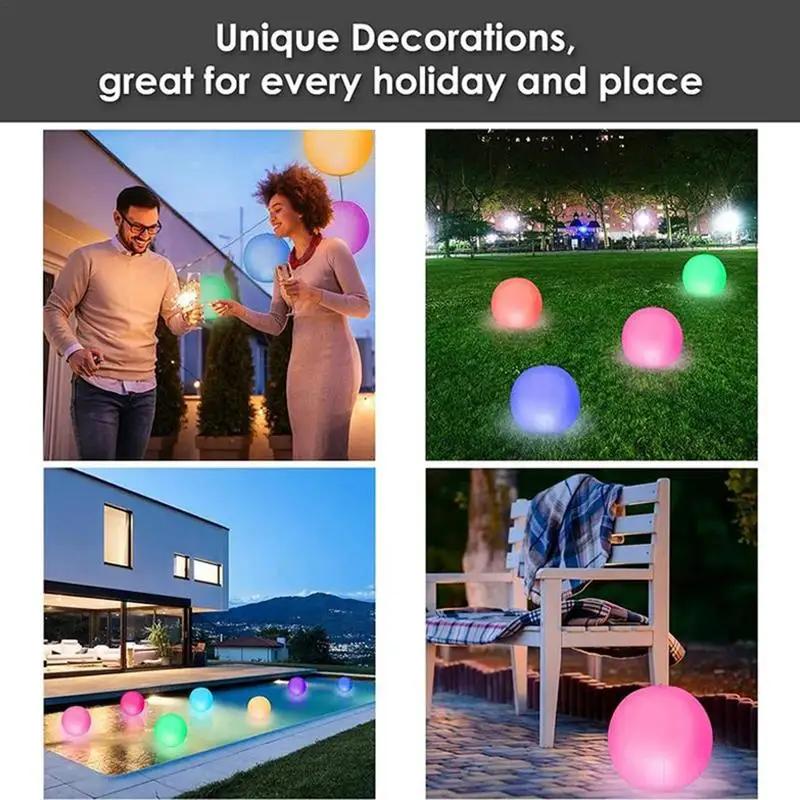 Neon Beach Balls 16 Light Colors Remote Control Pool Balls 4 Adjustable Light Modes Inflatable Neon Beach For Kids & Adult
