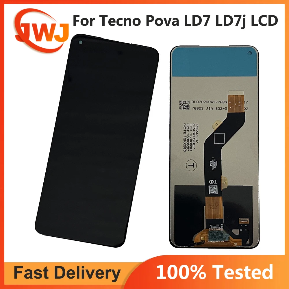 Черный ЖК-дисплей 6,8 дюйма для Tecno Pova LD7 LD7j, детали для замены, ЖК-датчик