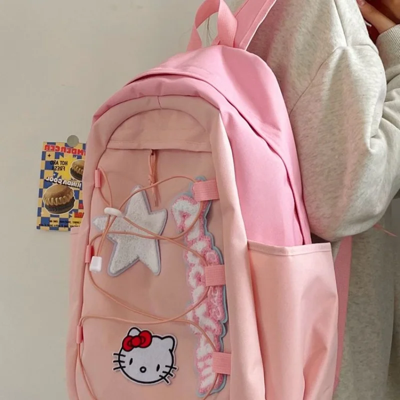 

Sanrio Hellokitty Women Backpack Y2k Cute Wild School Bag Cute Laptops Mochila Niña Infantil Escolar Bolsa student kids fashion