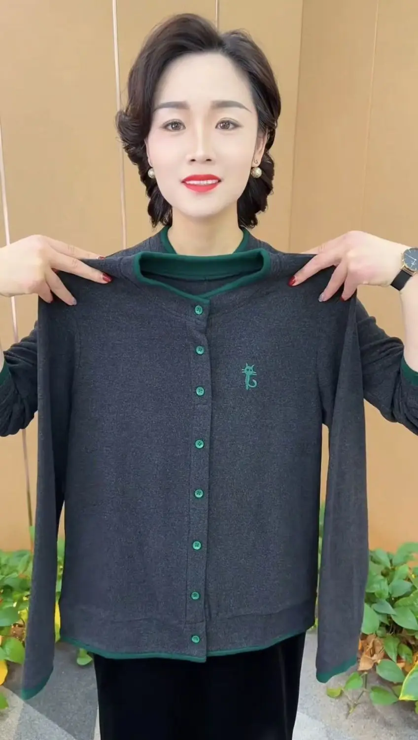 2025, Herbst und Winter, neue Mode, Samt, kältebeständig und warm, Damen-Basisshirt, verdicktes, vielseitiges Oberteil – Detail 4