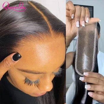 HD Lace 2x6 Swiss Real Hd Lace Closure Straight 100% Real Human Hair Deep Middle Part Closure Raw Hair For Black Women 1