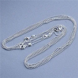 Elegant 925 Sterling Silver Rolo Bead Figaro Chain Necklace - 24 inch (60cm) (Bead Chain)