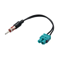 Enhanced Car Radio Audio Cable Adaptor with Double Fakra - Din Male Aerial Connection (Black)