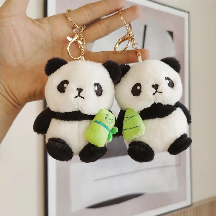 【新品】送料込み　子パンダ　フェイス　キーホルダー キーホルダーぬいぐるみバンブーパンダ,かわいいおもちゃ