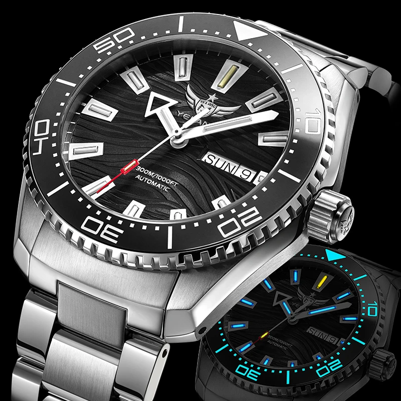 Yelang V5.2 Mechanical Watch 44M Rotatable Ceramic Bezel Sapphire Lens SW220 300m Super Waterproof Men's Diving Watch Reloj 5 5mm 1 1 5 2m lens endoscope hd 480p usb otg snake endoscope waterproof inspection pipe camera borescope for android phone