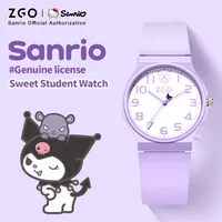 ZGO x Sanrio Kuromi Kids Watch Quartz Waterproof Light Sport Watch Student Exam 8522