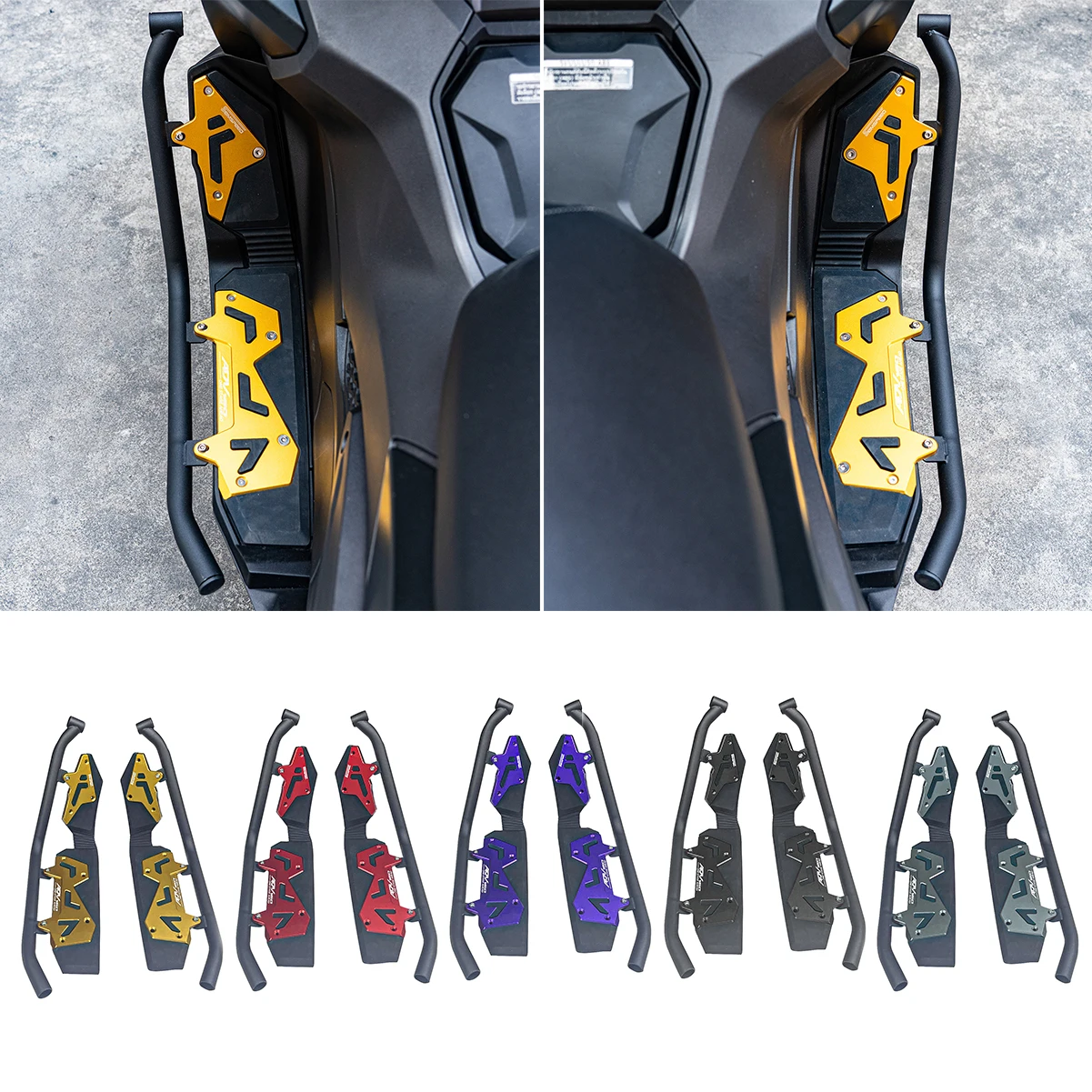 

SEMSPEED для Honda ADV160 2022-2023 CNC Передняя Подножка для мотоцикла, ножная педаль с железным защитный шток, бампер