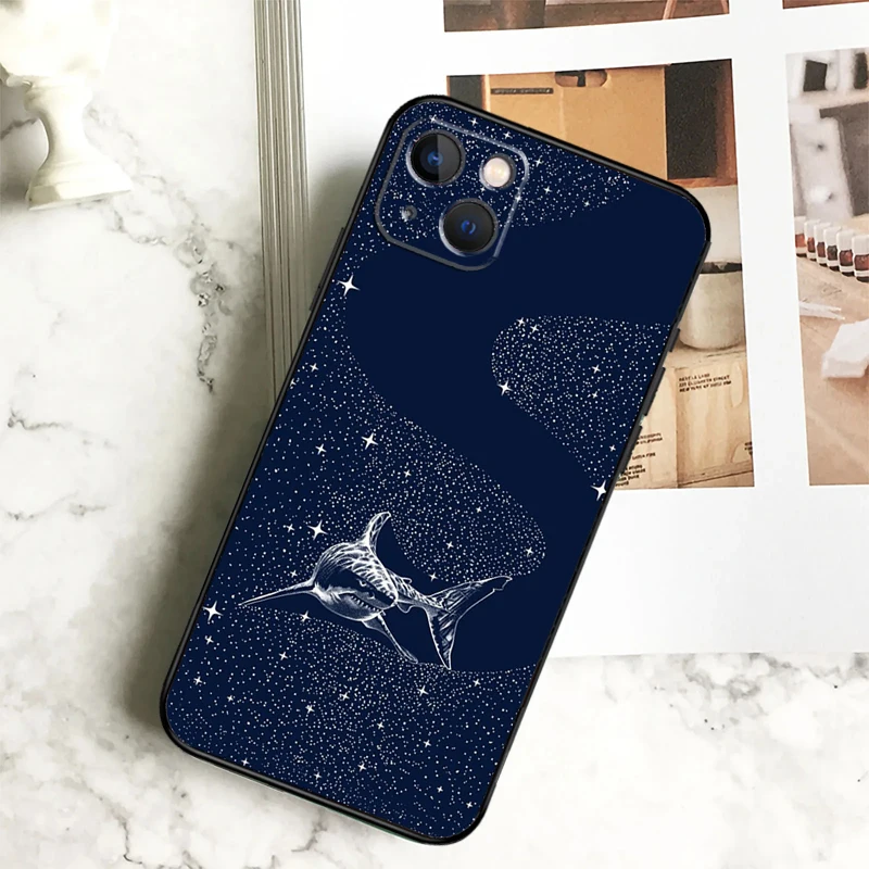 Starry Orca Whale Shark Design Phone Case Back Cover