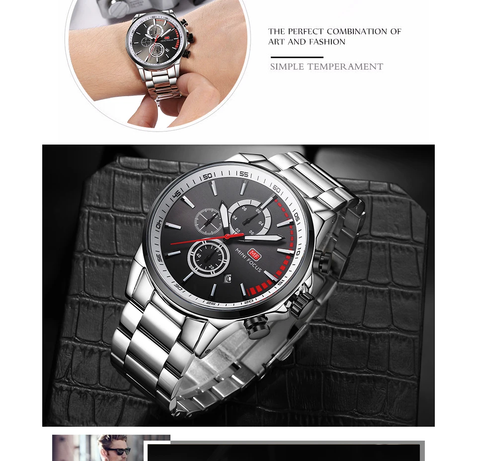 Montre à quartz MINI FOCUS pour homme étanche_voghion.com