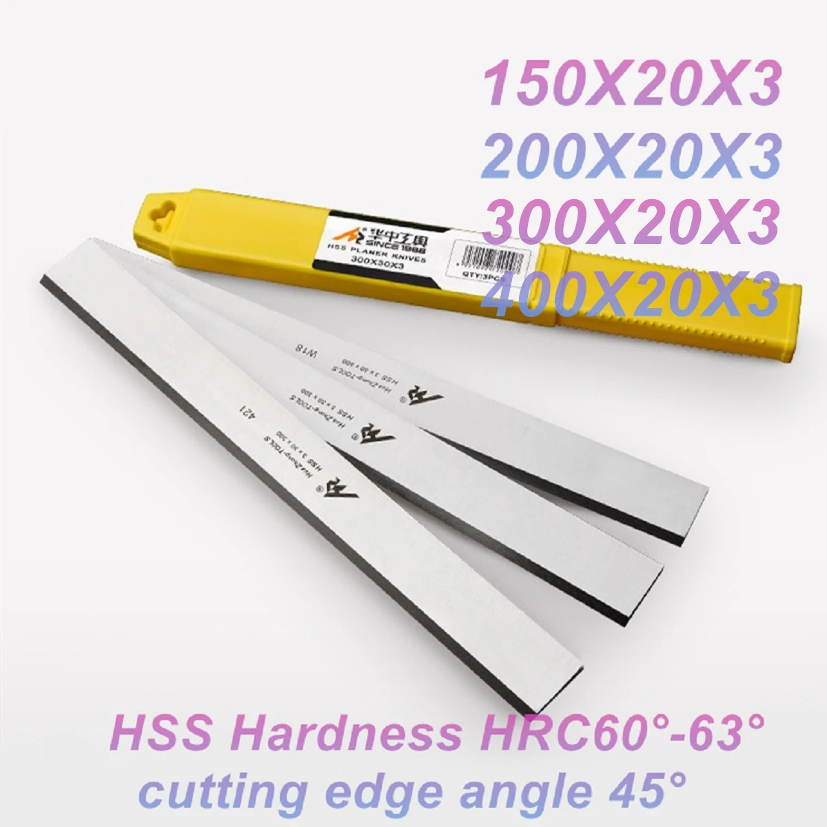 HSS Wood Planer Blades 3 Pcs Width 20mm Series Knife Wood Planing Blade Jointer Thickness Planer Woodworking Tools Accessories