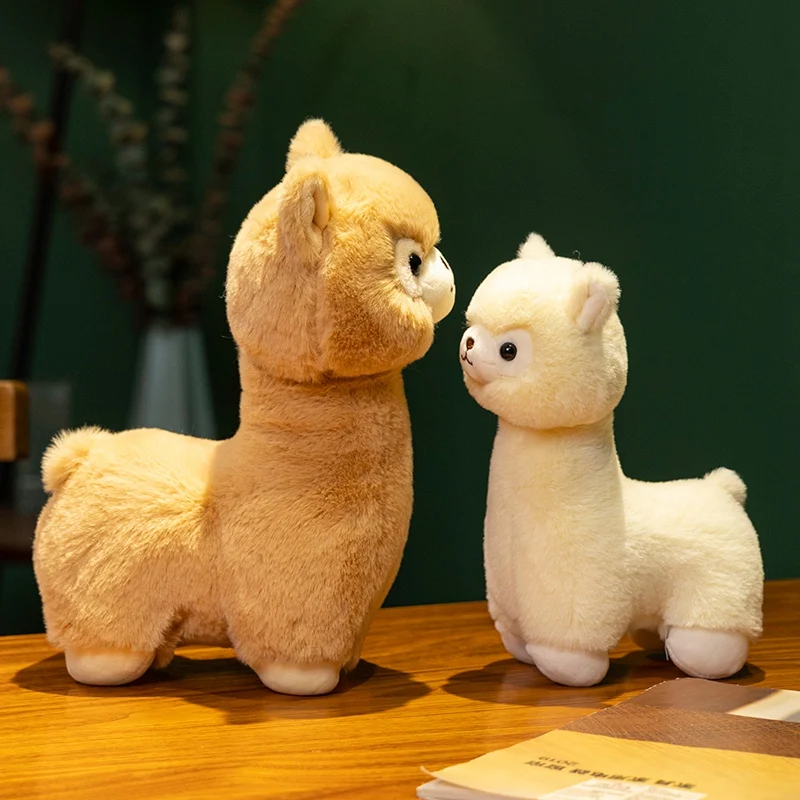 New Cartoon Stuffed Alpaca Plush Toys Soft Soothing Alpaca Doll With Saddle Huggable Animal Doll Prety Home Decor Cute Gift