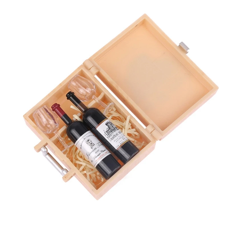 

1:12 Wine Bottle Miniature Dollhouse Wine Bottle Champagne Cup Dollhouse Kitchen