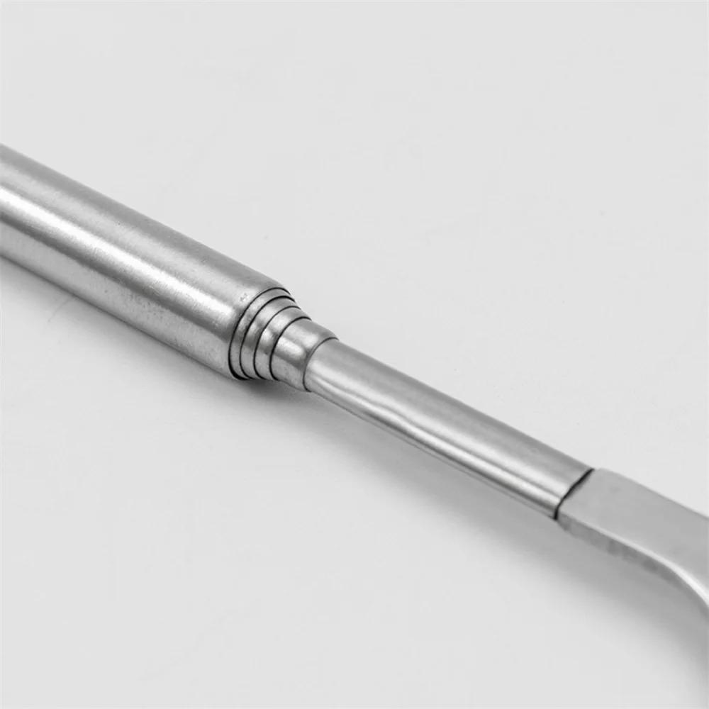 Description Picture 3 of itemFood Fork Stainless Steel Sliver Telescopic Food Fork Long Cutlery Fork Extendable Dinner Fruit Dessert Fork Kitchen Tool