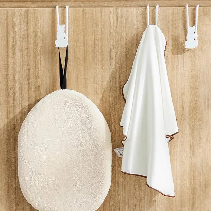 Closet Door Hooks Bathroom Towel Hook With Cat Design 2X Towel Hanger For Bathroom Hooks Multi-Purpose Wreath Hanger