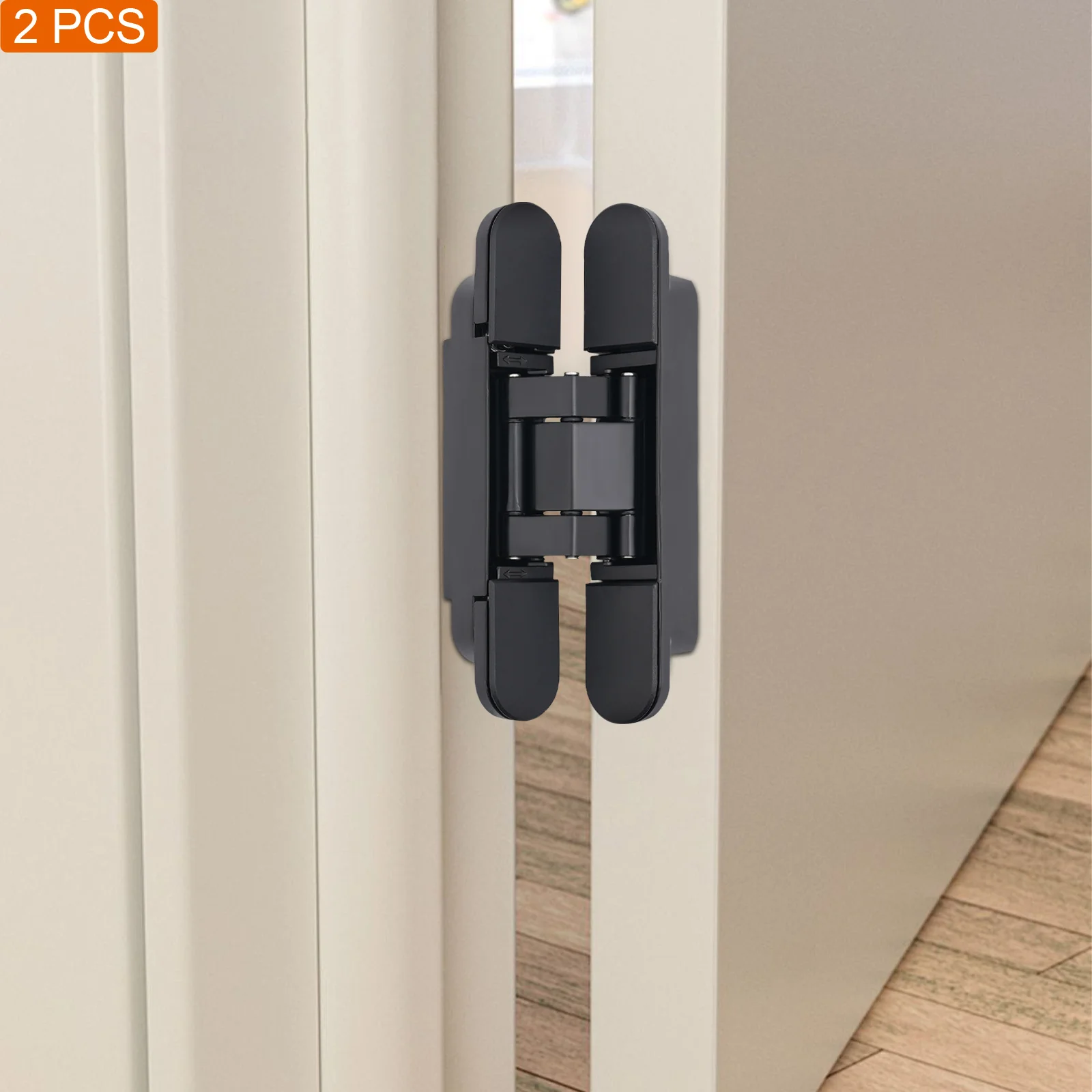 6 Inch Hidden Door Hinges Zinc Alloy Hinges Load 40kg Door Mount Opening 180&deg; 21.55mm 2-Pack for Fire Doors