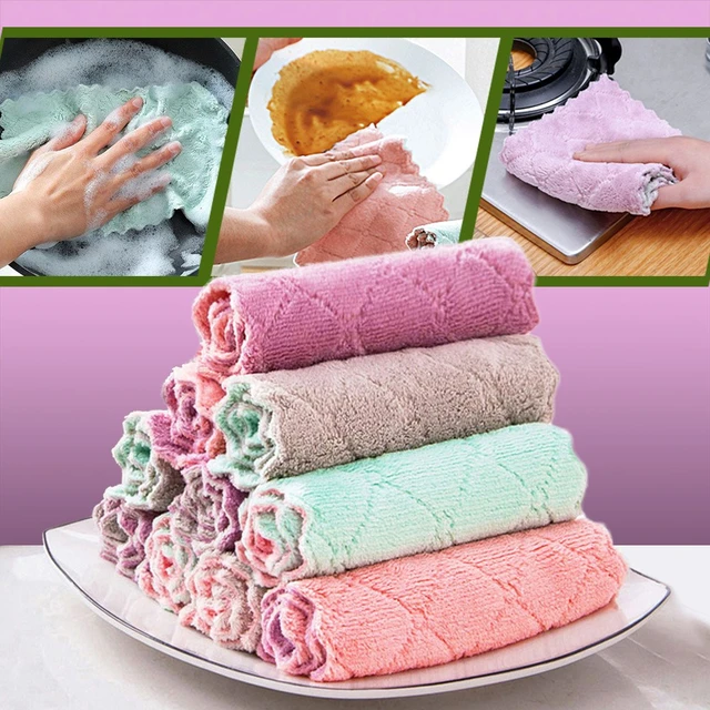 Torchon De Cuisine En Coton, 5 Pièces, Super Absorbant, Antiadhésif, Huile,  Chiffon De Nettoyage Réutilisable, Serviettes De Cuisine Quotidiennes -  AliExpress