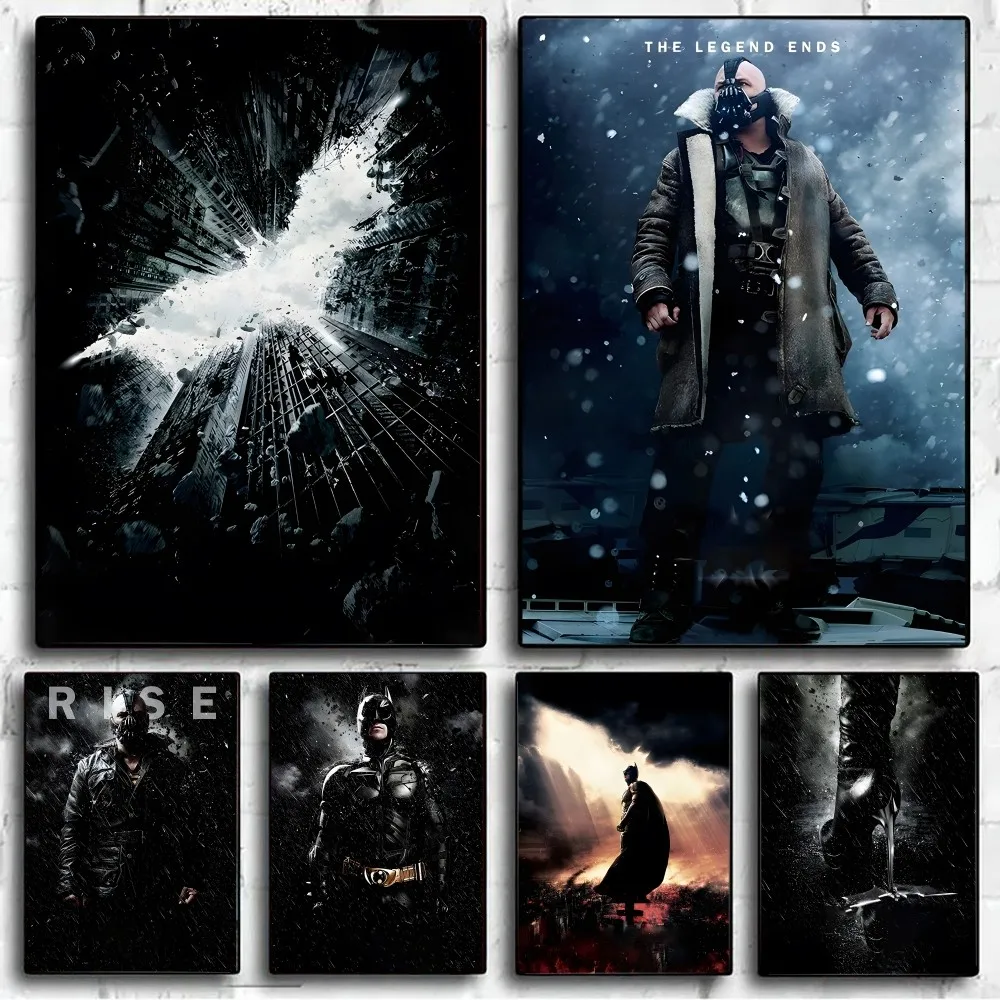Movie Y-Bat-T-manS TheS-F-DarkS Kni-ghtS Rises Poster Kraft Paper Vintage Poster Wall Art Painting Bedroom Study Stickers